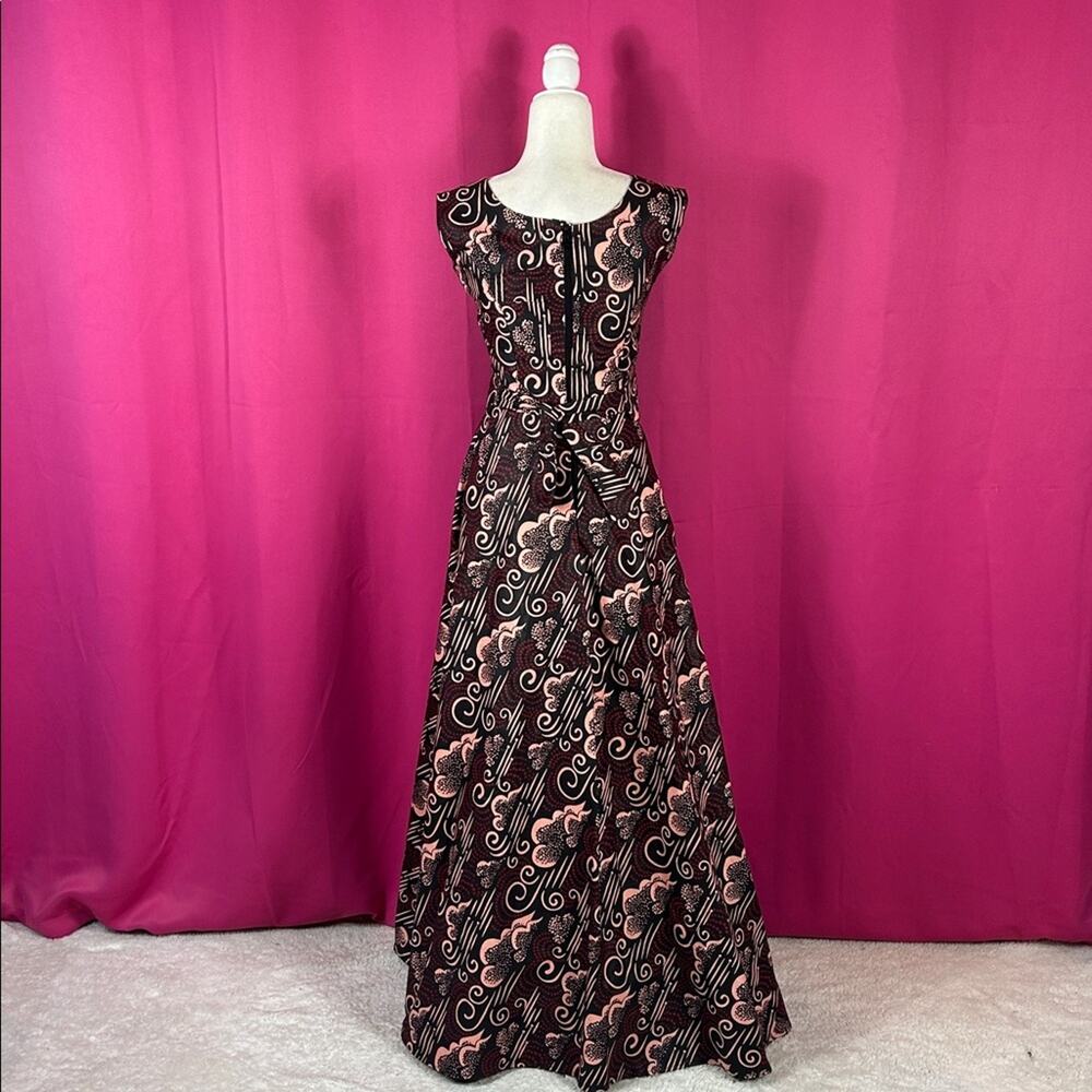 Handmade fit and flare cloud print maxi dress, size small - Picture 2 of 6